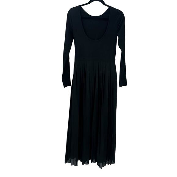 J. Crew Pleated Ballet Maxi Dress In Stretch Cotton Blend Black Size XS NWOT - Picture 7 of 12